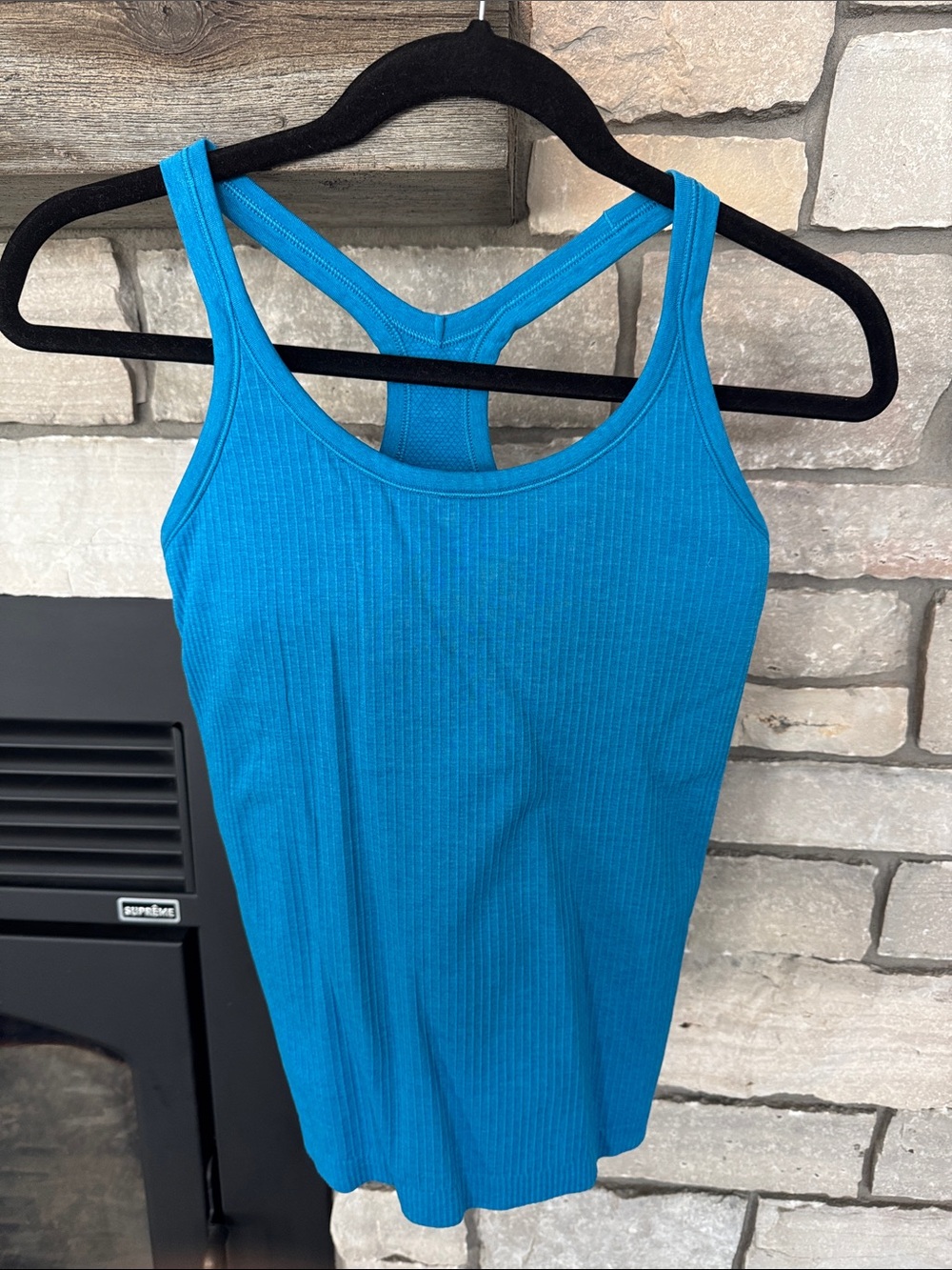 lululemon athletica Ribbed Racerback Tank Top in Teal Blue